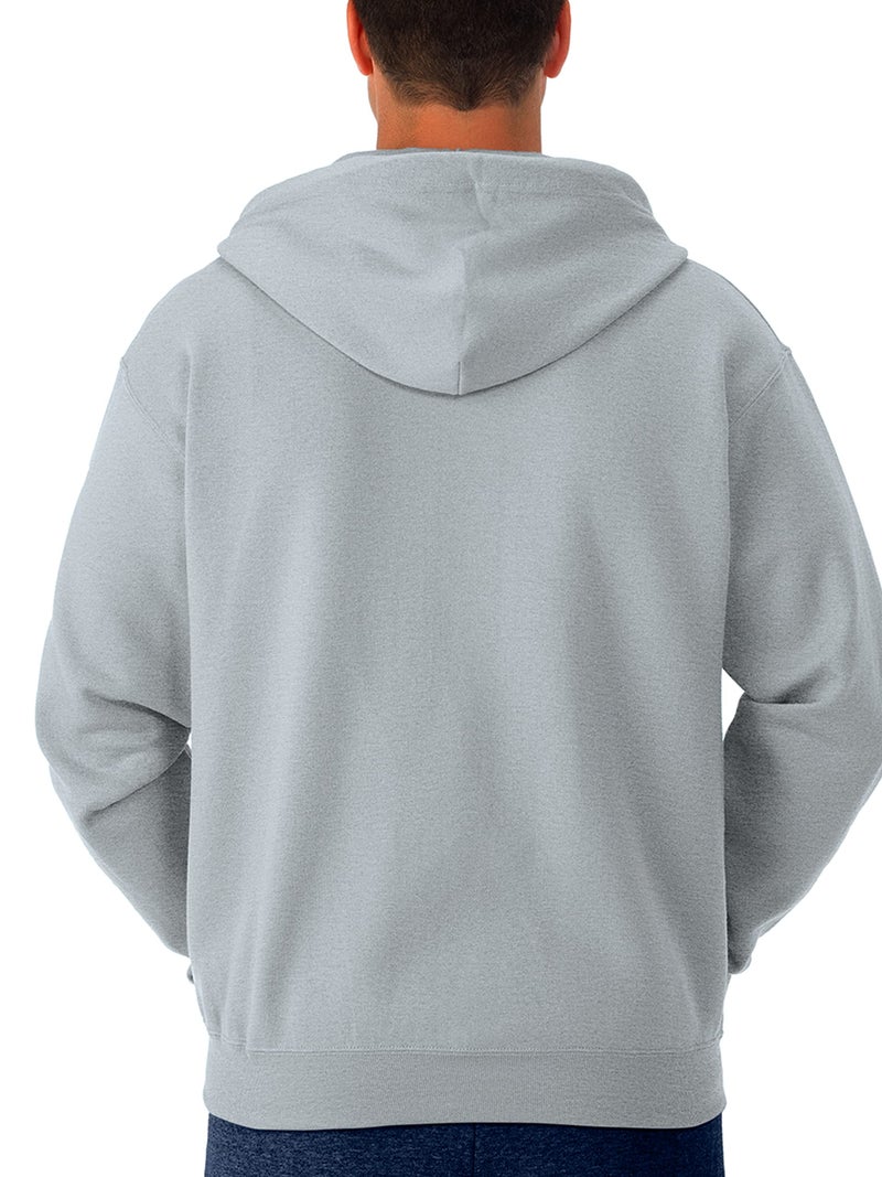 Jerzees -Men's NuBlend -Fleece -Sweatshirts & -Hoodies, Full Zip-Heather Grey, Large - Image 3